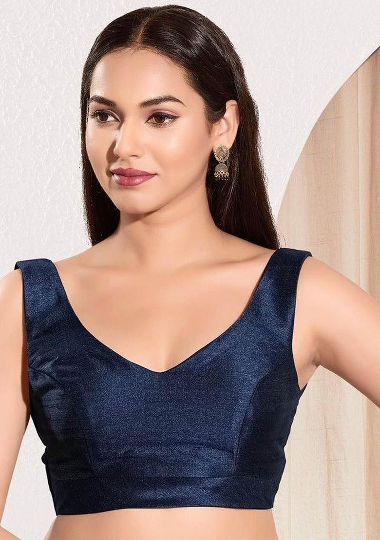 V Neck Padded Saree Blouse