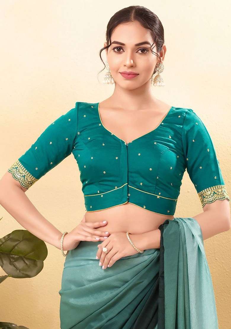 Women Sweetheart Neck Padded Saree Blouse - Indya