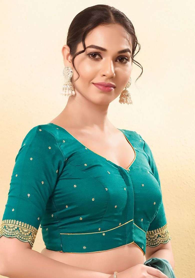 Women Sweetheart Neck Padded Saree Blouse - Indya