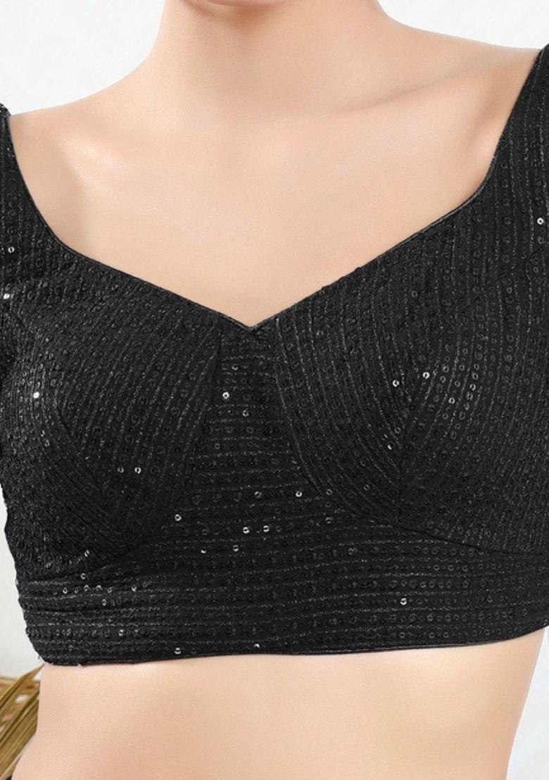 Embroidered Sweet Heart Neck Padded Saree Blouse