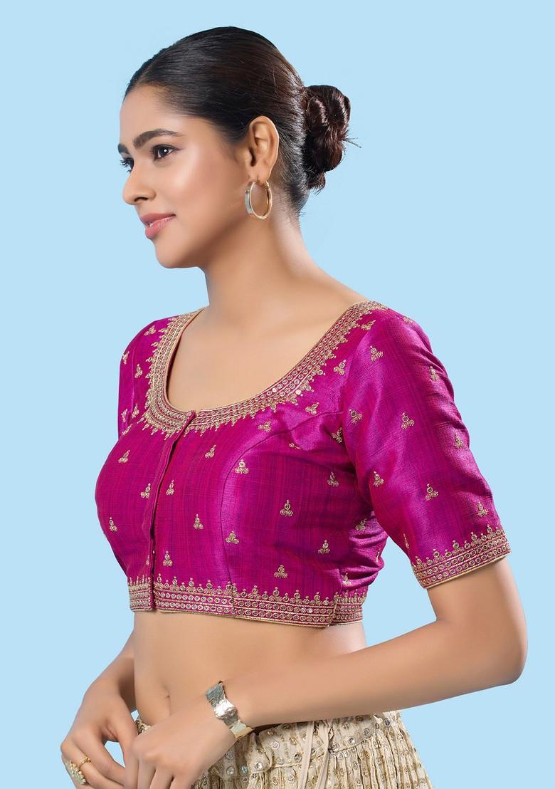 Women Square Neck Padded Saree Blouse