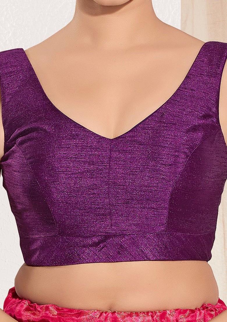 Round Neck Padded Saree Blouse