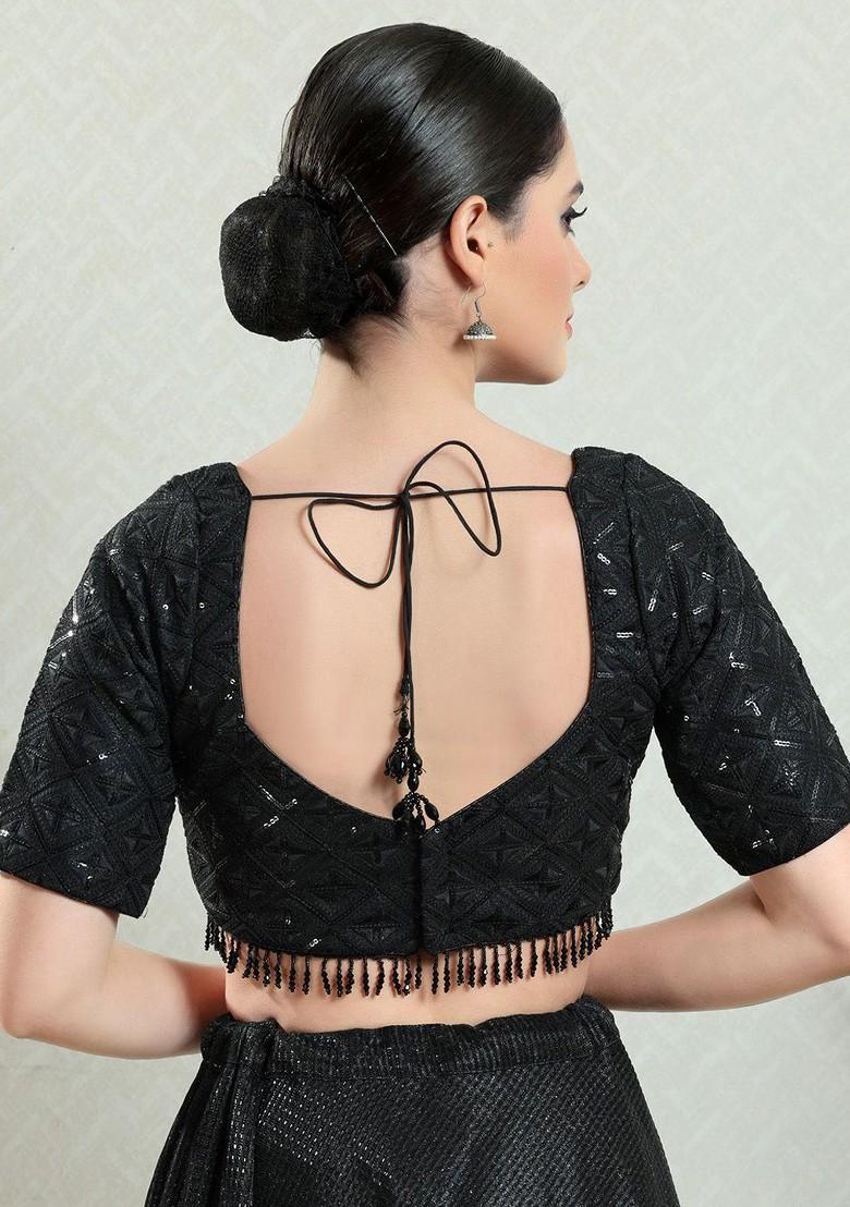 Embroidered Sweetheart Neck Padded Saree Blouse