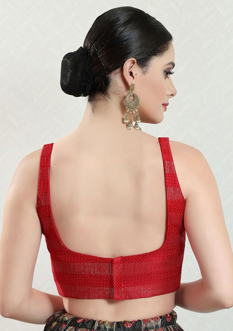 Women Square Neck Padded Saree Blouse