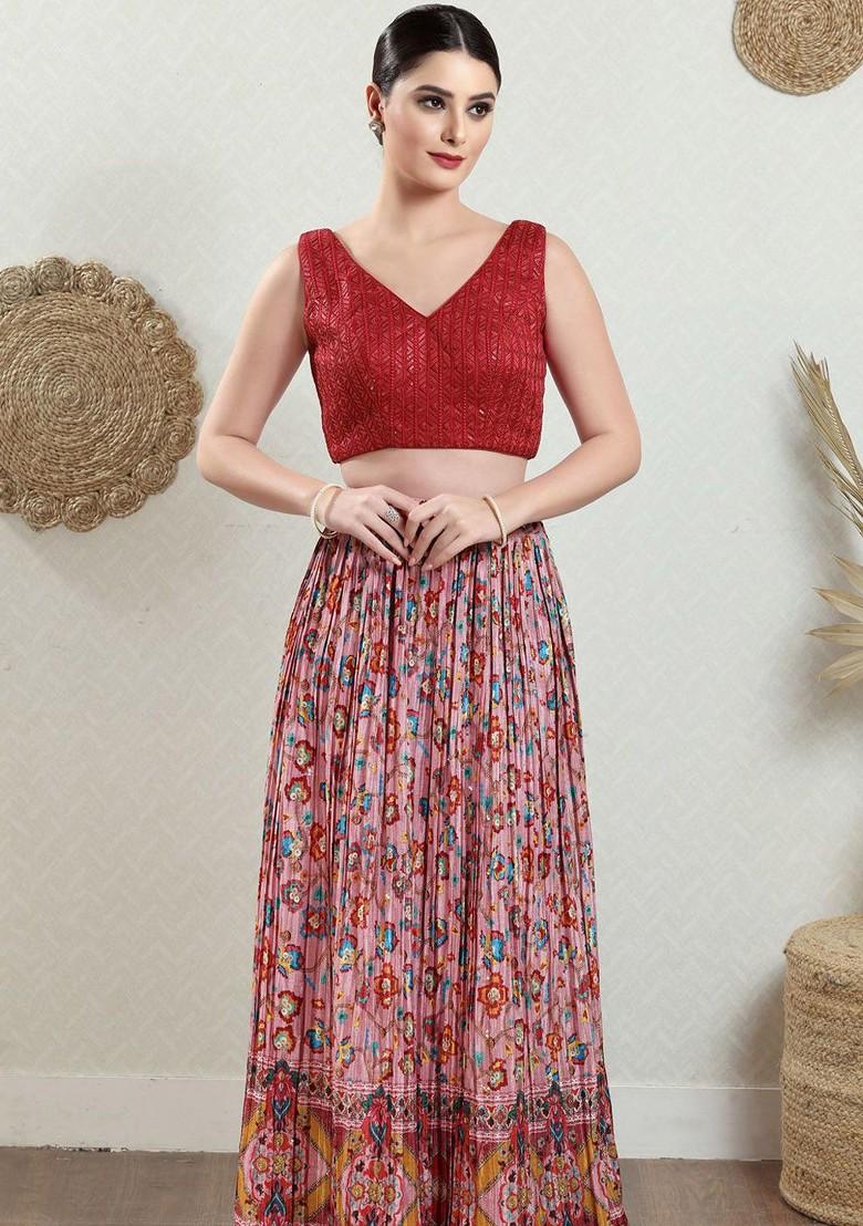 Embroidered Silk V Neck Padded Saree Blouse