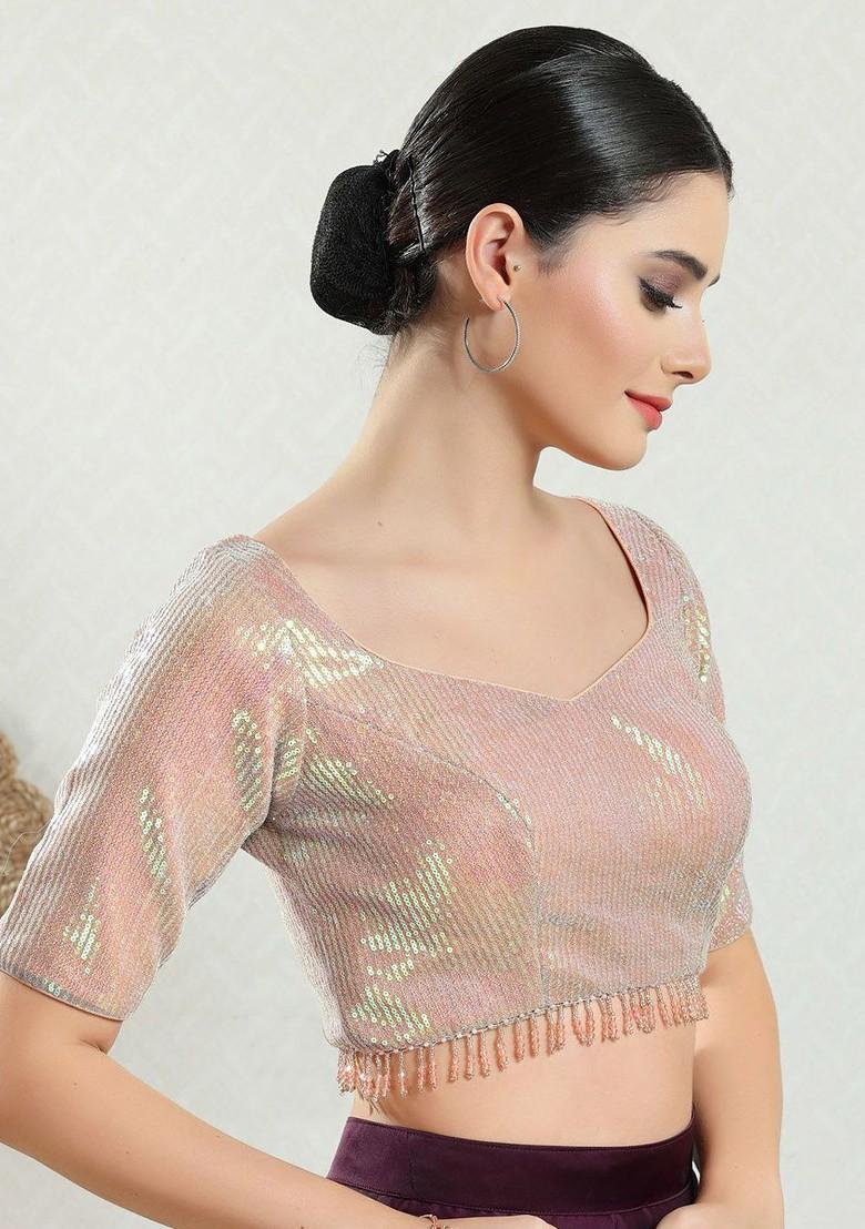 Women Square Neck Padded Saree Blouse