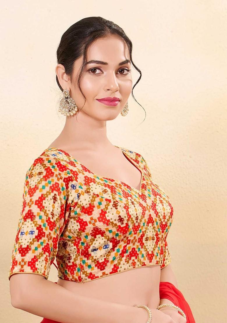 Women Sweetheart Neck Padded Saree Blouse