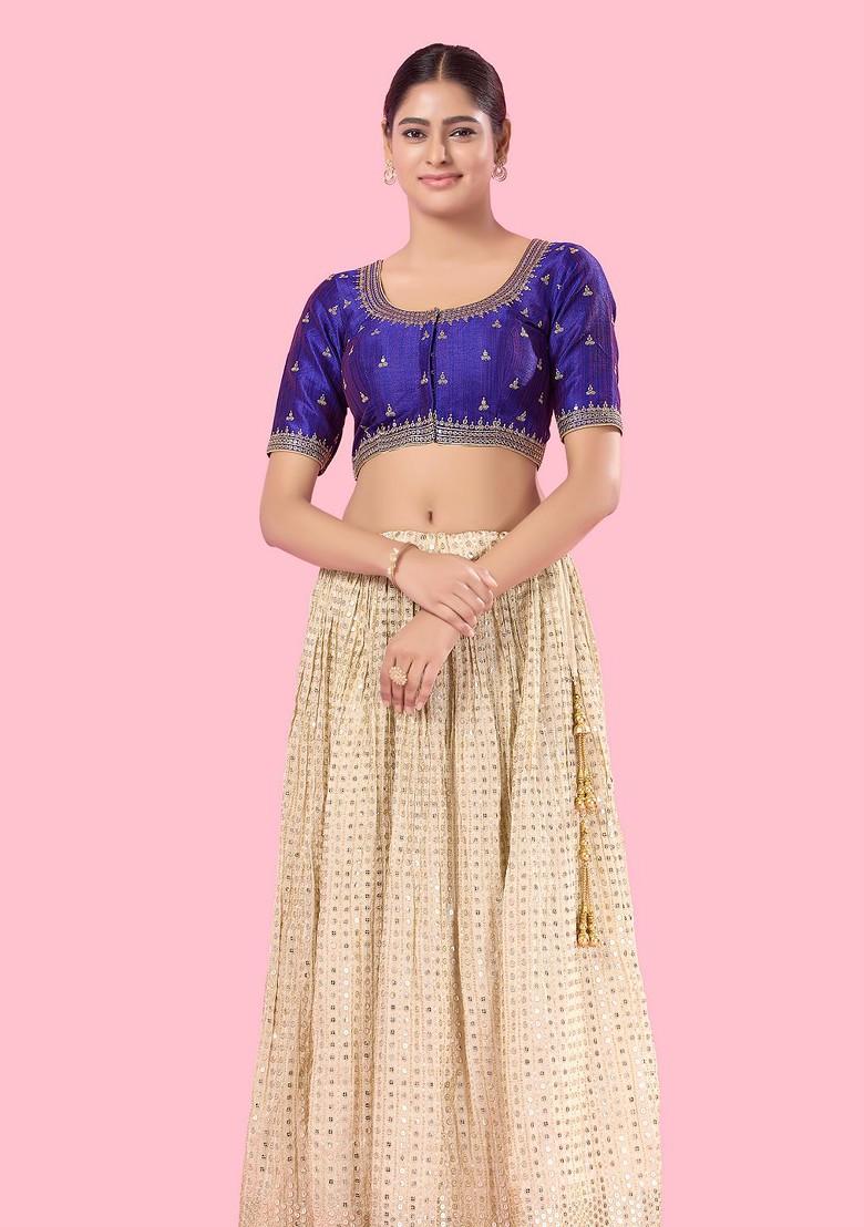 Women Square Neck Padded Saree Blouse