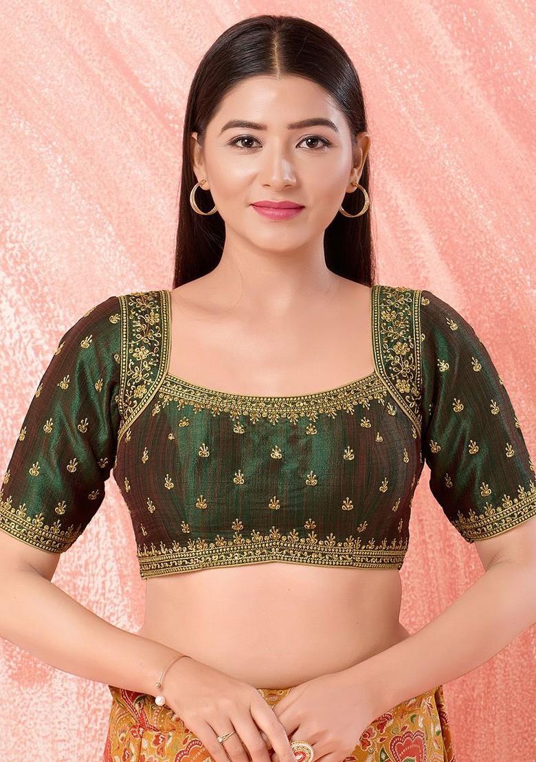 Women Square Neck Padded Saree Blouse