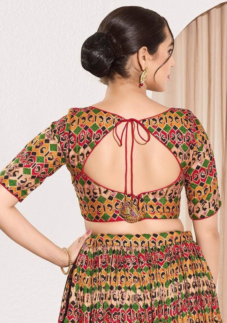 Woven Design Sweetheart Neck Padded Saree Blouse