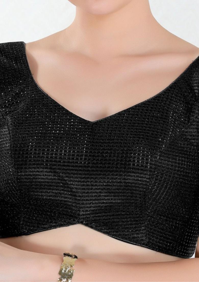 Women Round Neck Padded Saree Blouse