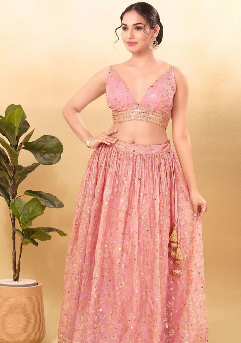 Embroidered Silk V Neck Padded Saree Blouse