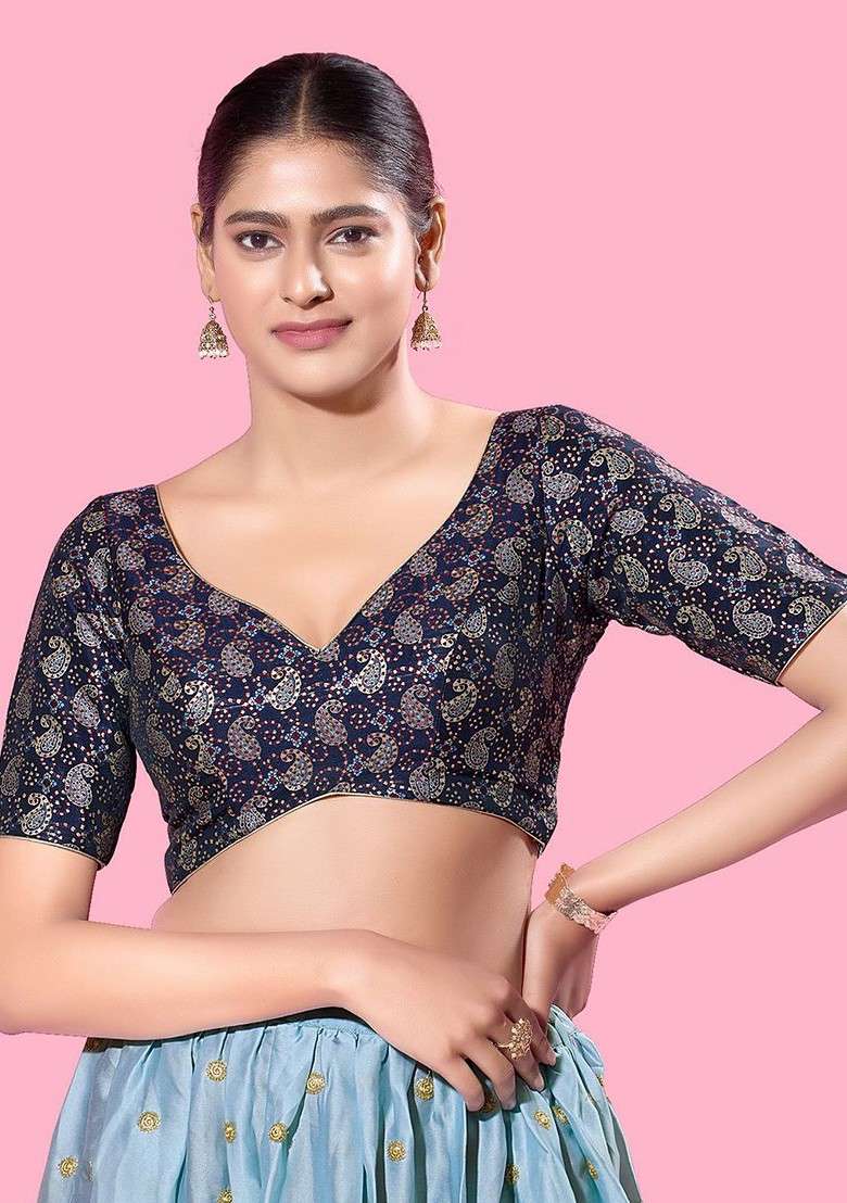 Women Sweetheart Neck Padded Saree Blouse - Indya