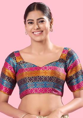 Women Sweetheart Neck Padded Saree Blouse