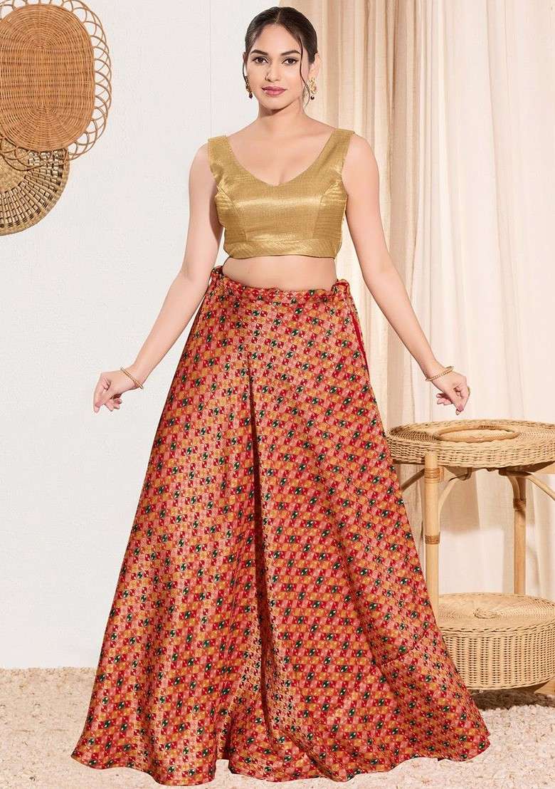 V Neck Padded Saree Blouse - Indya