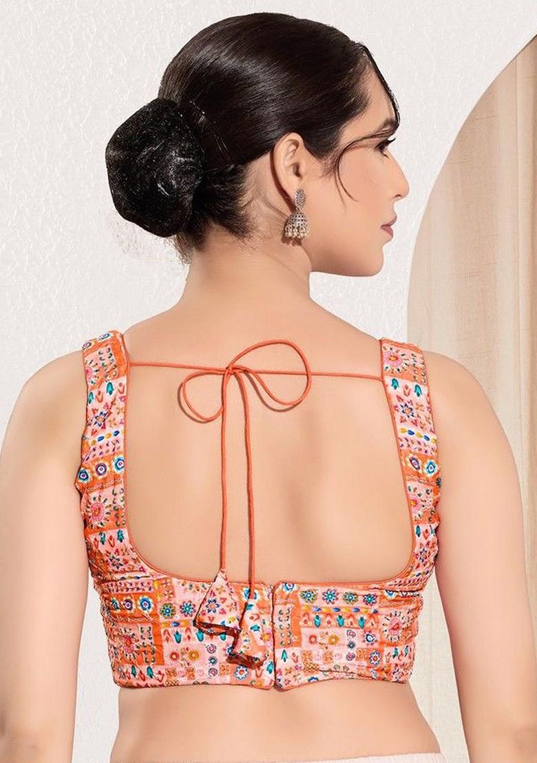 Square Neck Padded Saree Blouse