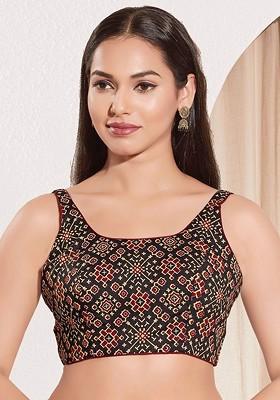 Woven Design Padded Saree Blouse