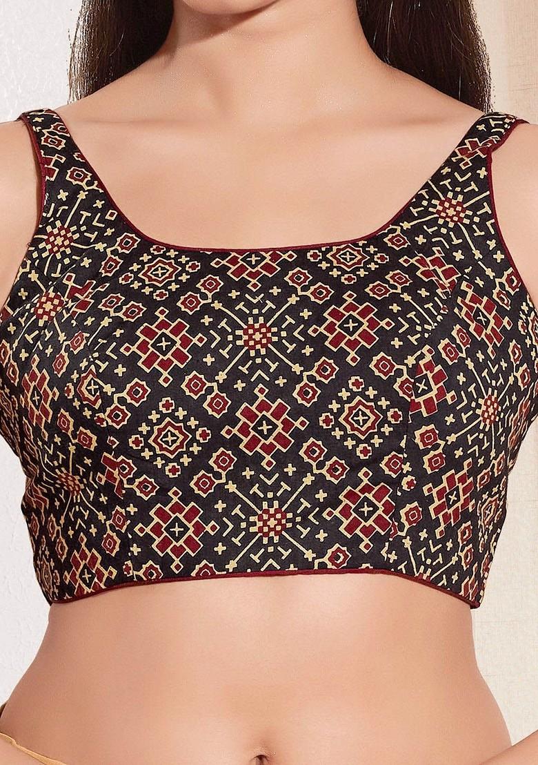 Woven Design Padded Saree Blouse