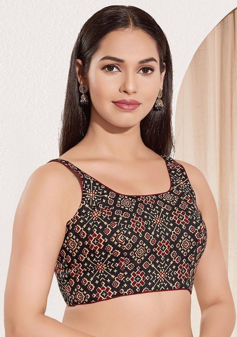 Woven Design Padded Saree Blouse