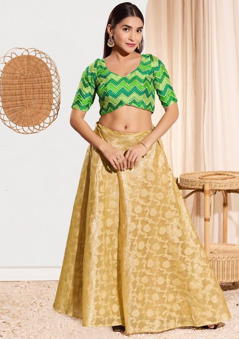Woven Design Padded Saree Blouse