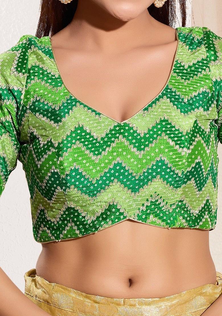 Woven Design Padded Saree Blouse