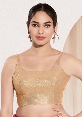 Embellished Silk Square Neck Padded Saree Blouse
