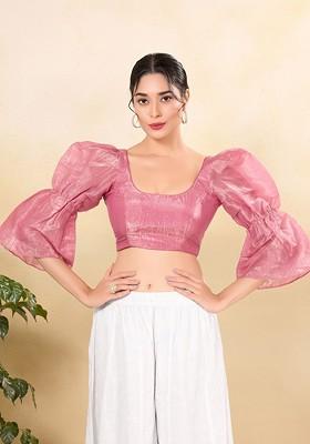 Square Neck Padded Saree Blouse