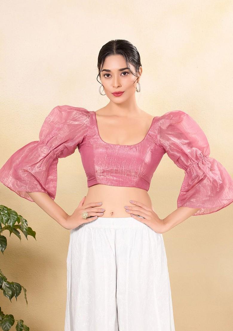 Square Neck Padded Saree Blouse