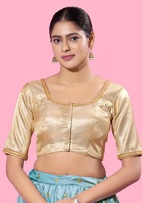 Women Square Neck Padded Saree Blouse