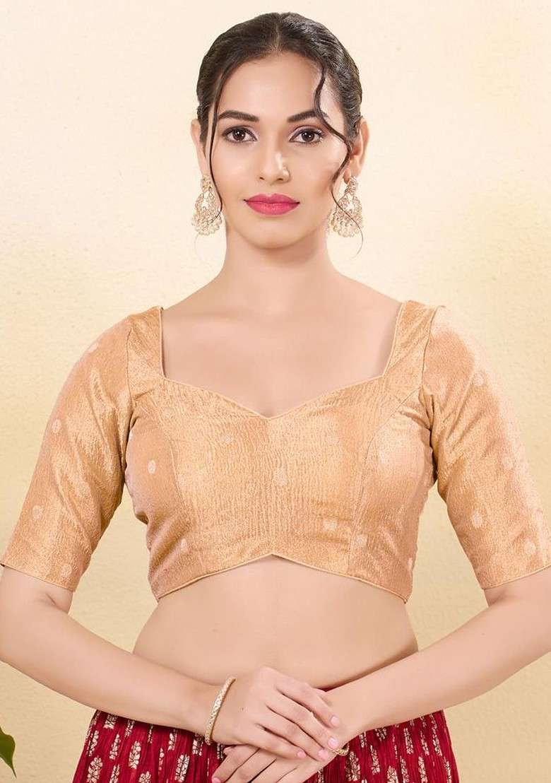 Women Sweetheart Neck Padded Saree Blouse - Indya