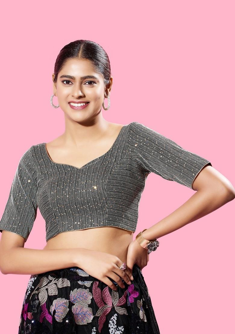 Women Sweetheart Neck Padded Saree Blouse