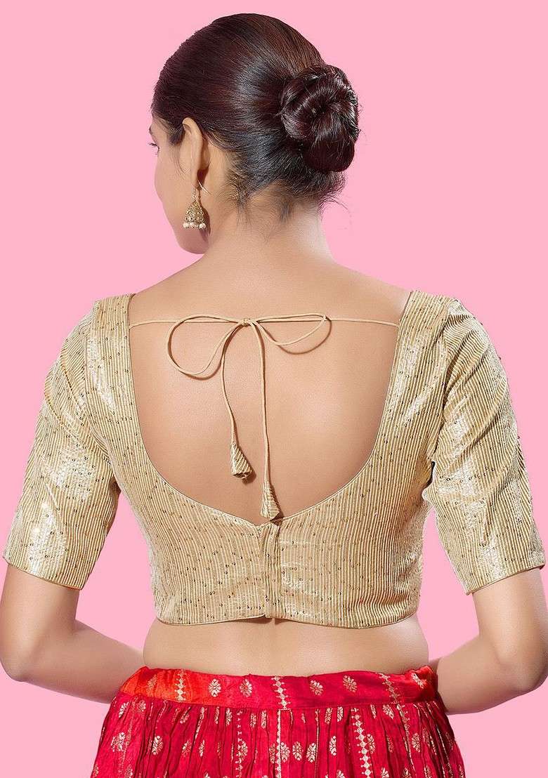 Women Sweetheart Neck Padded Saree Blouse - Indya