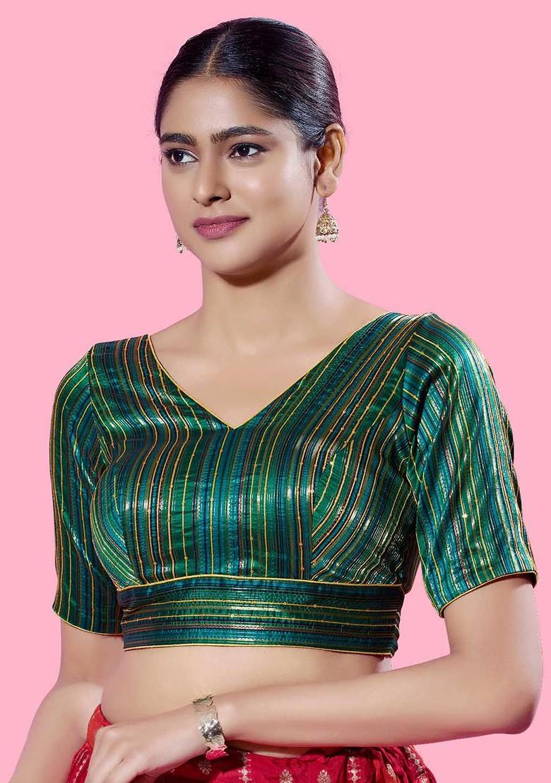 Women Women V Neck Padded Saree Blouse