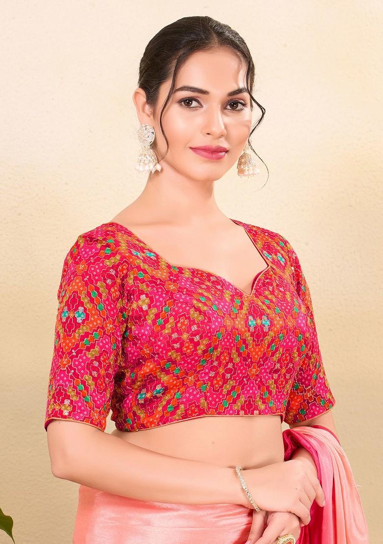 Women Sweetheart Neck Padded Saree Blouse