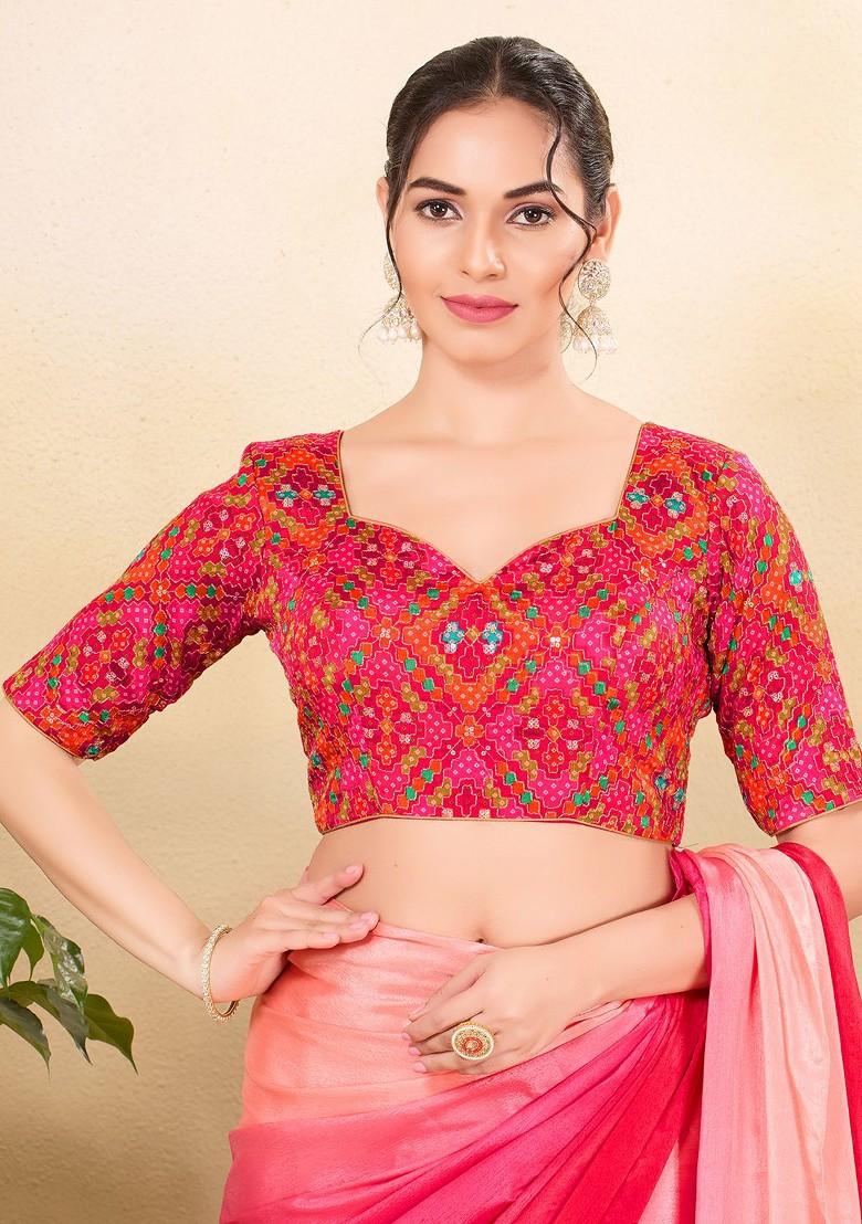 Women Sweetheart Neck Padded Saree Blouse