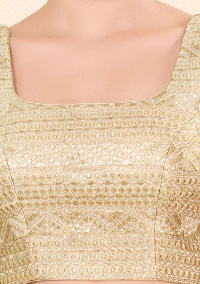 Women Square Neck Padded Saree Blouse