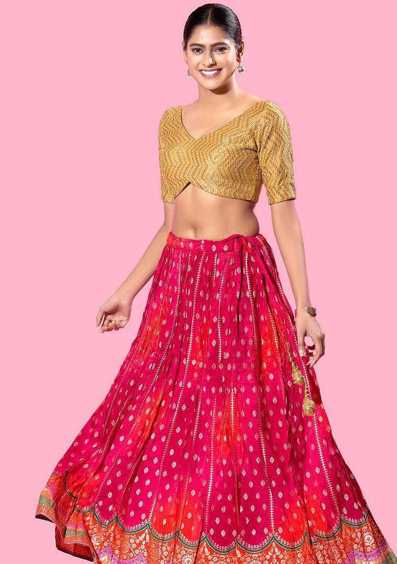 Women V Neck Padded Saree Blouse