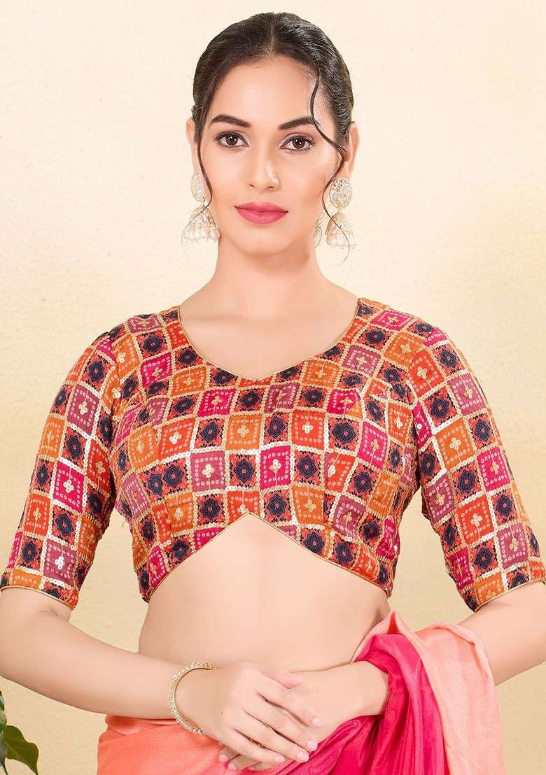 Women Sweetheart Neck Padded Saree Blouse - Indya