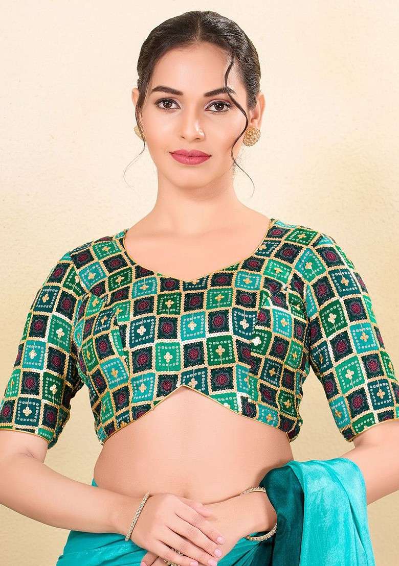 Women Sweetheart Neck Padded Saree Blouse - Indya