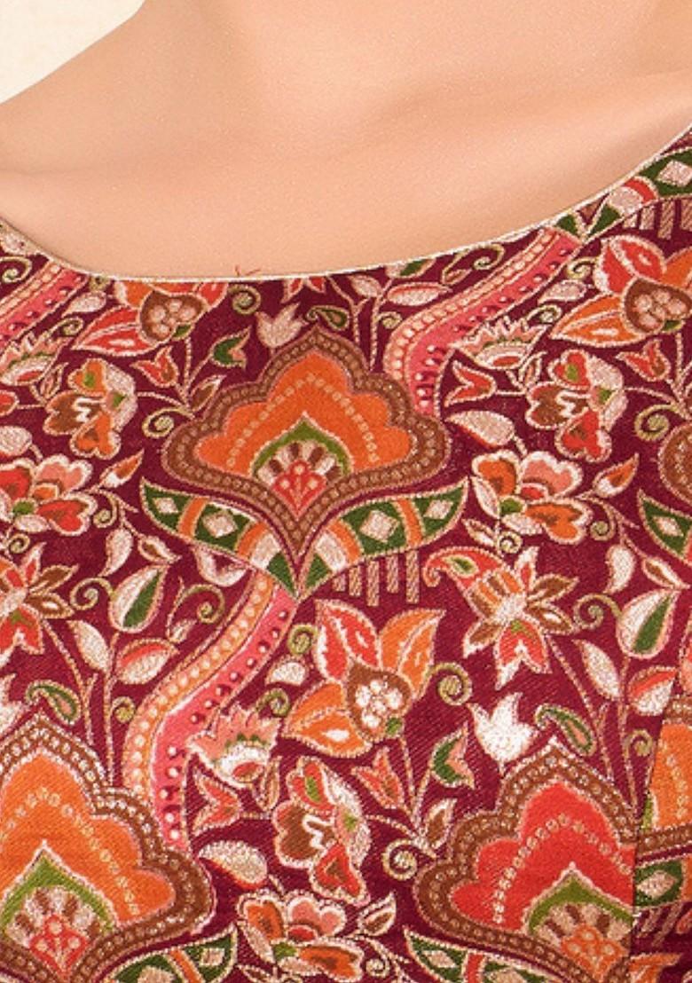 Women Round Neck Padded Saree Blouse