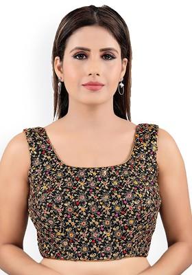 Women Square Neck Padded Saree Blouse