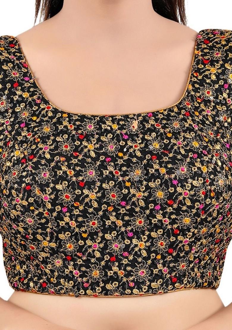 Women Square Neck Padded Saree Blouse