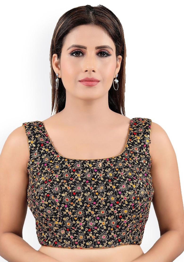 Women Square Neck Padded Saree Blouse