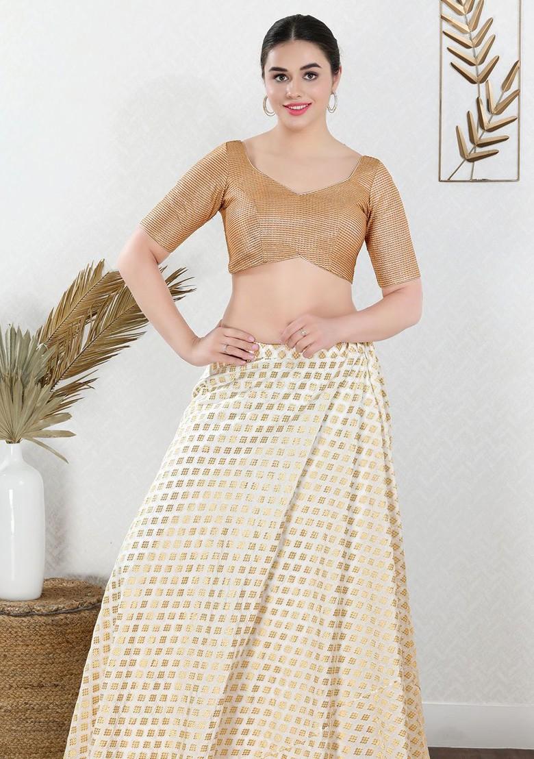 Women Round Neck Padded Saree Blouse