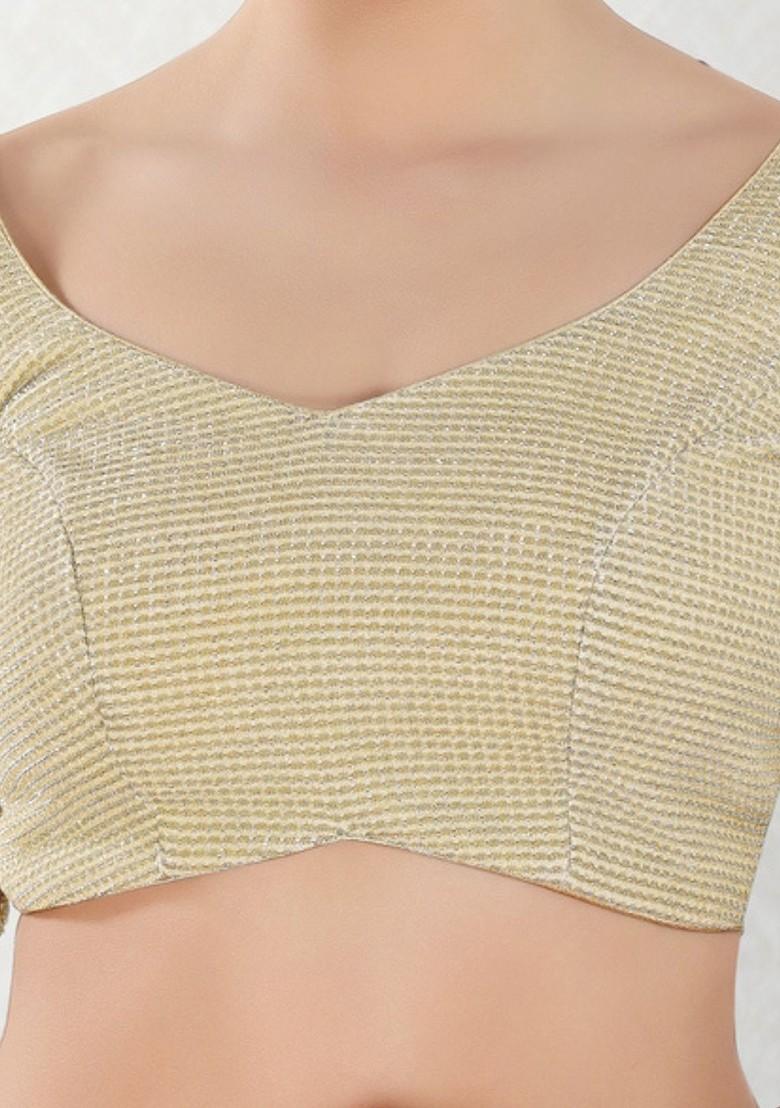 Women Round Neck Padded Saree Blouse