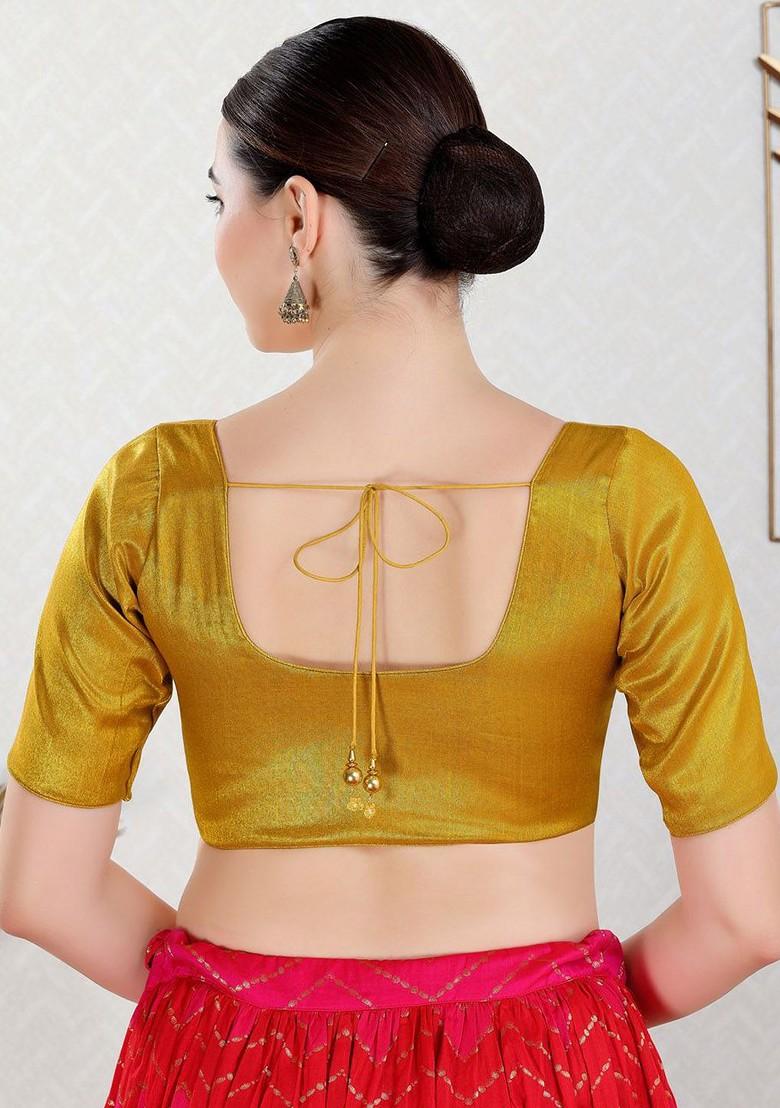 Silk Round Neck Padded Saree Blouse