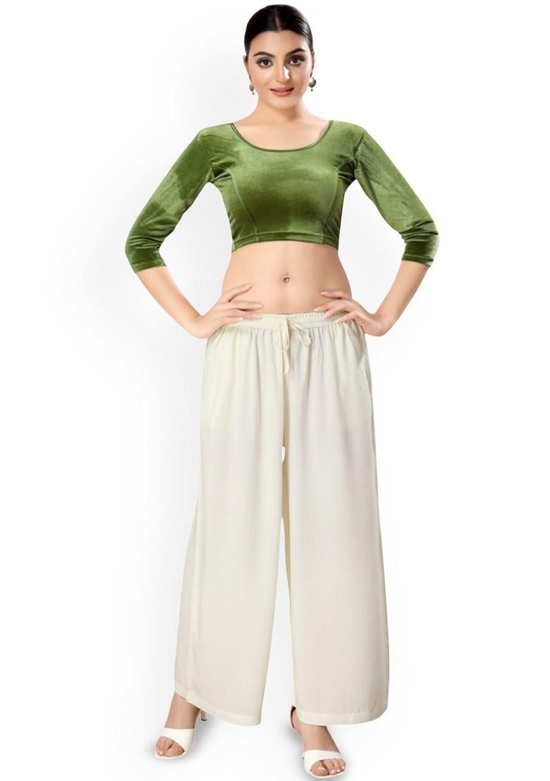 Velvet Round Neck Non Padded Saree Blouse