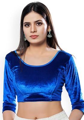 Women Solid Non Padded Saree Blouse