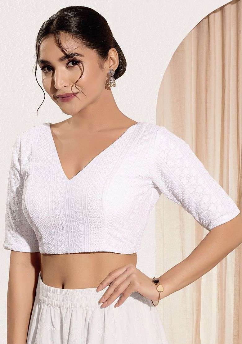 Woven Design Saree Blouse - Indya