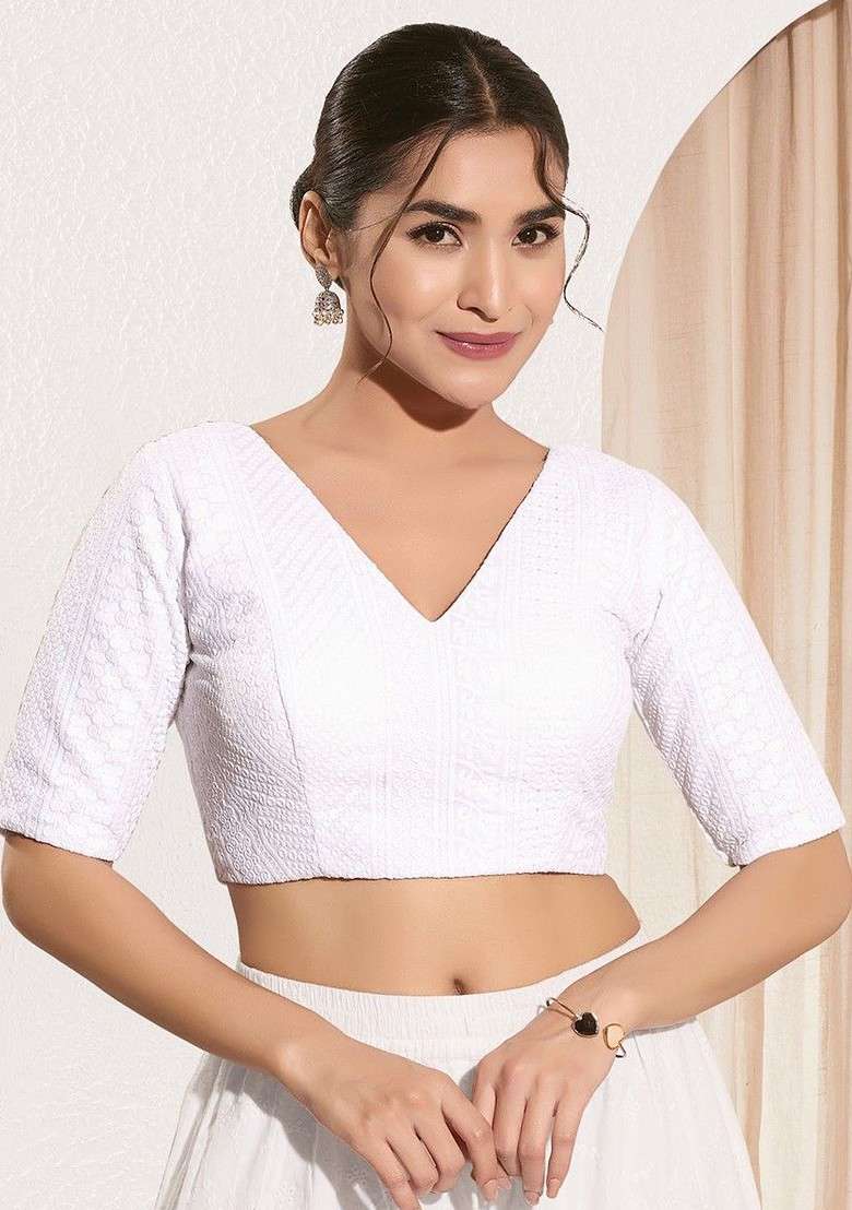 Woven Design Saree Blouse - Indya